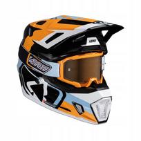 Bekelės šalmas su akiniais LEATT KIT MOTO 7.5 V25 oranžinis, S dydis