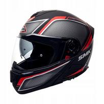 Viso veido motociklininko šalmas SMK GLIDE KYREN MA263, juodas/raudonas, matinės spalvos, S dydis