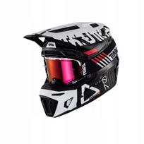 Motociklo šalmas LEATT 9.5 V23 juodas / baltas S su Velocity 6.5 akiniais