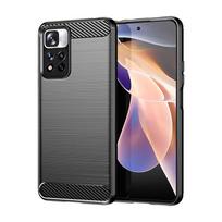 Dėklas Xiaomi Redmi Note 11 Pro Plus 5G dėklas Redmi Note 11 Pro silikoninis anglies pluošto dėklas Redmi Note 11 Pro Plus 5G RedmiNote11ProPlus5G juoda