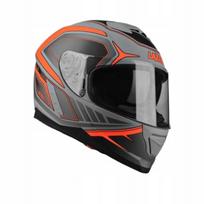 Motociklo šalmas LAZER RAFALE Hexa, titano pilka/raudona, matinė, S dydis