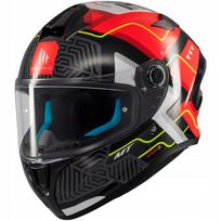 Motociklo šalmas MT Helmets Targo S C5 Brik, juodas/raudonas, blizgus, integralinis