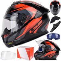 Motociklo šalmas LS2 FF808 STREAM II FURY juodas/raudonas, M dydis