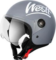 Atviras motociklo šalmas WESTT Classic, pilkas, S (55–56 cm)