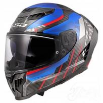 Integralus motociklo šalmas LS2 FF807 Dragon Trax, mėlynas/raudonas, L dydis
