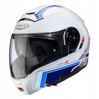 Motociklininko šalmas CABERG LEVO X ELITE, atverčiamas, balta/mėlyna, M dydis, su Pinlock