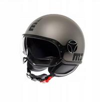 Atviras moto šalmas MOMO DESIGN FGTR EVO, matinio titano/juodos spalvos, S dydis