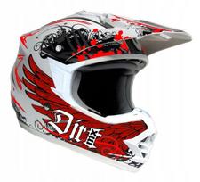 Motokroso ir enduro šalmas CARBON CFK, raudonas, dydis L
