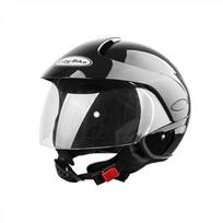 Motociklininko šalmas WL-703, blizgiai juodas, L dydis