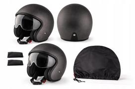 Atviras motociklininko šalmas Jet ULTIMATE SPEED XL 61 cm, grafito spalvos, su skydeliu, ECE 22.06