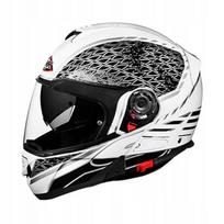 Motociklo šalmas SMK GLIDE SIGN GL126, baltas/juodas/pilkas, M dydis