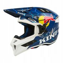 Motokroso šalmas KINI Red Bull ADV, mėlynas/baltas, su Airflaps, XL (61-62 cm)