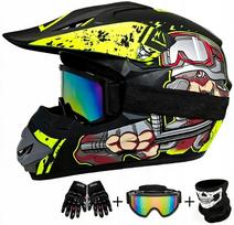 Enduro keturračio motociklo šalmas su CE sertifikatu ir XL dydžio akiniais