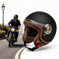Motociklininko šalmas ELEGANT Neo-Retro su integruotu skydeliu, 54–61 cm