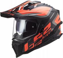 Motociklininko šalmas LS2 MX701 Explorer Alter, juodas/oranžinis, XXL