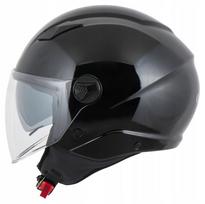 Atviras šalmas MTR Demi-Jet 8 XXL (62), juodas, su stiklu ir blendą, motoroleriui/choperiui
