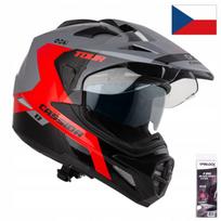 Motociklininko šalmas CASSIDA Spectre FLU/RED su Pinlock sistema, M dydis
