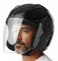 Atviras motociklo šalmas, blizgus, M dydis (57-58 cm)