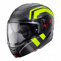 Motociklininko šalmas CABERG HORUS X Road, pilkai juodas geltonas, M dydis