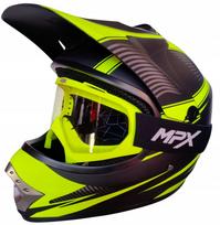 Vaikiškas šalmas su akiniais Cross+Gogle, XS, 51-52 cm, motociklui, keturračiui, BMX, paspirtukui