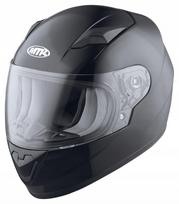 Vaikiška motociklininko šalmas MTR S-12 KIDS EVO, juodas blizgus, dydis YM