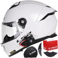 Motociklo šalmas LS2 FF808 STREAM II balta, su „Bluetooth“ laisvų rankų įranga