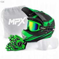 Vaikiška šalmo, akinių ir pirštinių komplektas motociklui, keturračiui, BMX, paspirtukui S dydis