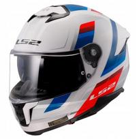 Motociklo šalmas LS2 FF808 Stream II, balta/juoda/raudona, S dydis