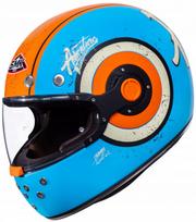 Motociklininko šalmas SMK RETRO MA271, oranžinis mėlynas, matinis, S (55-56 cm)