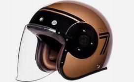Motociklo šalmas SMK Retro Jet GL720, vario juodos spalvos, S (55-56 cm)