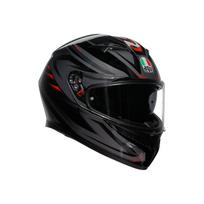 Motociklininko šalmas AGV K3, juodas/raudonas, XS