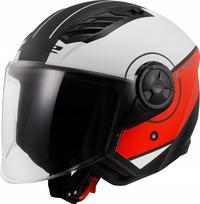 Atviras motociklo šalmas LS2 OF616 Airflow II, balta/ruda, M dydis