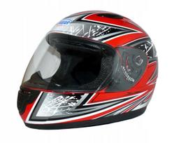 Motociklininko šalmas Protectwear SA36Y, 54 cm, juoda/raudona