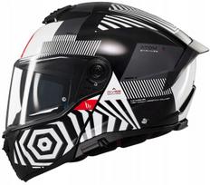 Motociklo šalmas MT Helmets ATOM 2 SV STRANGE B2, juodas-baltas
