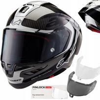 Motociklininko šalmas Alpinestars Supertech R10, L dydis, anglies pluoštas, 2 stiklai, Pinlock, MotoGP