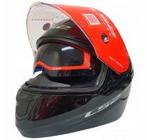 Motociklininko šalmas LS2 FF320, juodas, XXL, su blenda