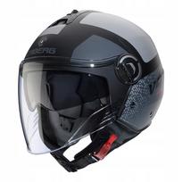 Atviras šalmas CABERG Riviera V4X Alpha, juodas/pilkas, matinė, M dydis