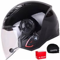 Motociklininko atviras šalmas LS2 OF616 Airflow II juodas su Bluetooth intercom