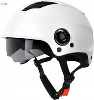 Motociklininko šalmas Westt, baltas, L-XL (59-62 cm)