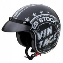Atviras motociklo šalmas W-TEC Café Racer, spalva Vintage Stocks, dydis X