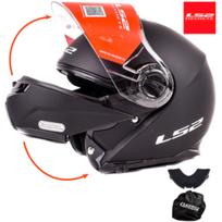Atverčiamas šalmas LS2 STROBE FF325, matinės juodos spalvos, M dydis