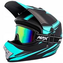 Vaikiškas šalmas su akiniais Cross+Gogle, S dydis (53-54 cm), tinka keturračiams, BMX, paspirtukams