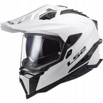 Motociklininko šalmas LS2 MX701 Explorer su skydeliu, balta, XL