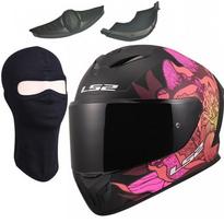 Motociklininko šalmas LS2 FF820 RAPID III POPPIES II juodas rožinis, XL