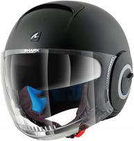 Atviras motociklo šalmas SHARK NANO, juodas, XS (53–54 cm)