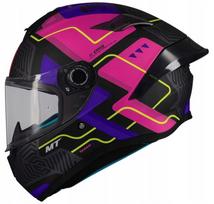 Motociklininko šalmas MT Helmets Targo S Brik C8, juodas/rožinis, matinis, integralinis
