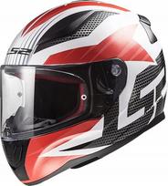 Motociklininko šalmas LS2 FF353 Rapid II Grid, baltai raudonas, XS dydis