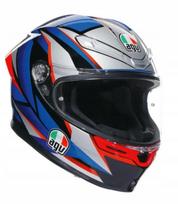Motociklininko šalmas AGV K6 S Slashcut juodas/mėlynas/raudonas, S dydis