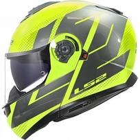 Atverčiamas šalmas LS2 FF908 STROBE II CODE H-V geltonai pilkas, su integruotu stiklu, S dydis