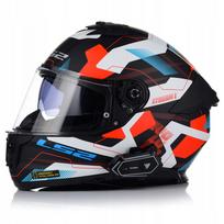 Motociklininko šalmas LS2 FF808 STREAM II MIKA, baltas/mėlynas/raudonas, M dydis